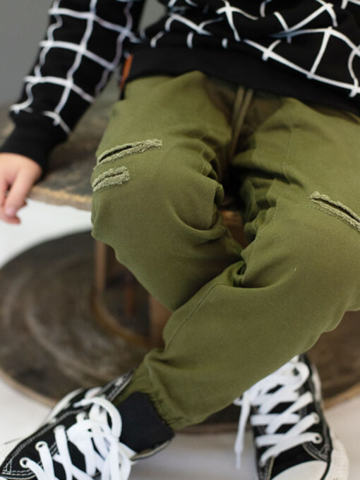 OOVY Kids Olive Distressed Chinos