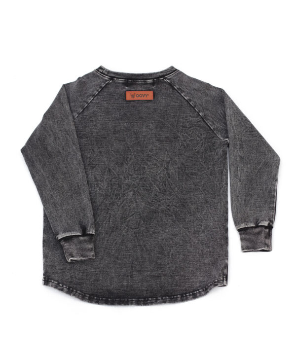 OOVY Kids Vintage Grey Mineral wash crew neck Sweater