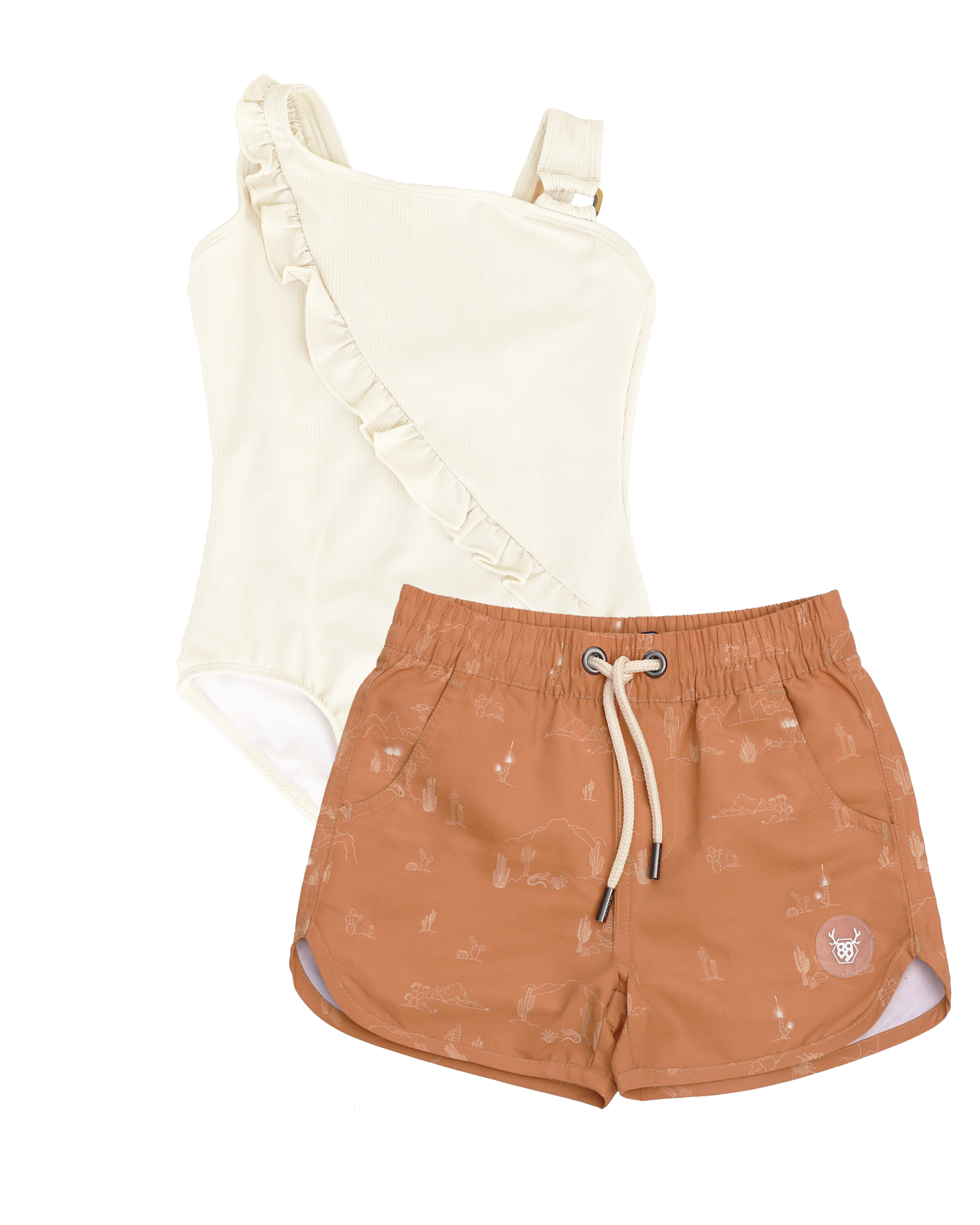 OOVY Kids Desert Boardshorts and Coconut Swimsuit Gift set