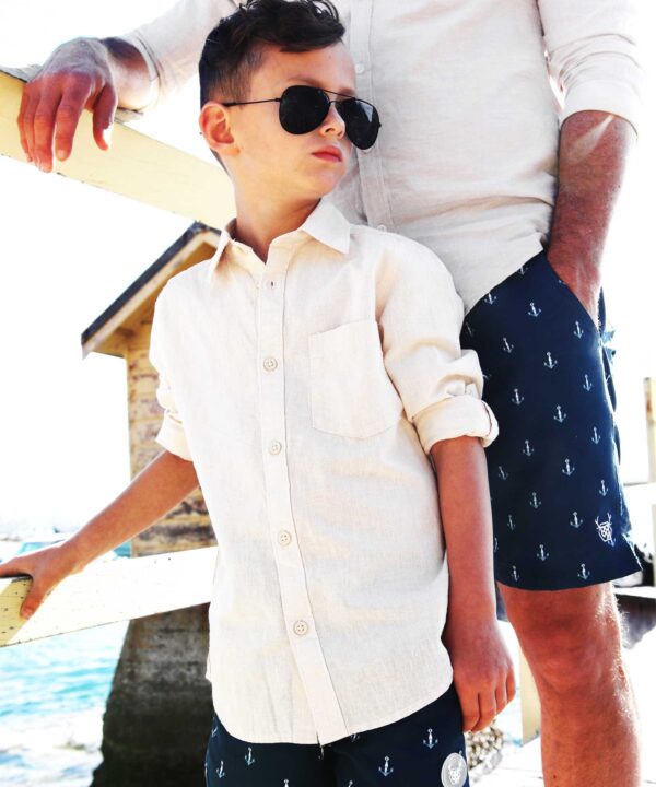 OOVY Father & Son Eco Anchor Tailored Swim Shorts